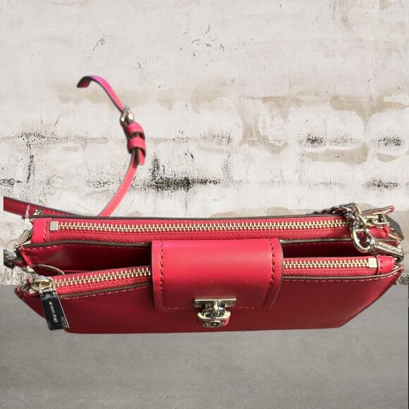 MICHAEL KORS Ruby Small Double-Zip Saffiano Leather Crossbody Bag in Pink - Picture 6 of 13